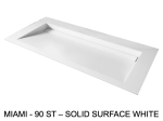 Plan vasque Design caniveau, sur mesure, Largeur 100 à 200 cm x Profondeur 40 à 60 cm, résine minérale ACRYSTONE® SOLID-SURFACE Finition lisse, Livraison Offerte et Rapide.